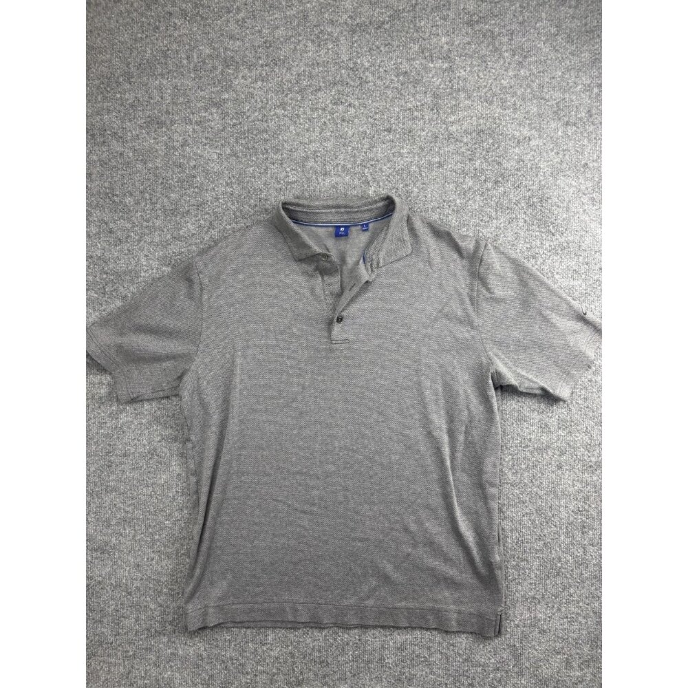 FootJoy 1857 Polo Shirt Mens Large Gray Supima Cotton Golf Performance Casual